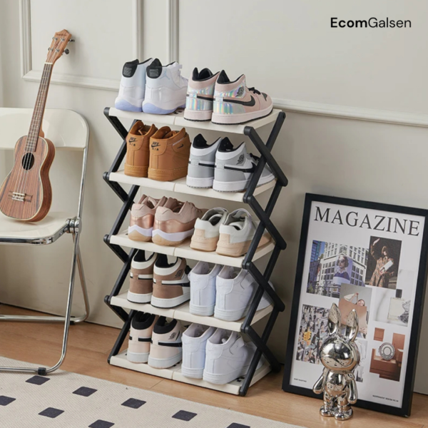 Étagère à chaussures pliable : Rangement malin et gain de place